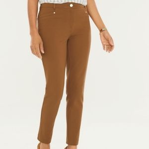 Chico's So Slimming Brandy Brown Ponte Ankle Pants